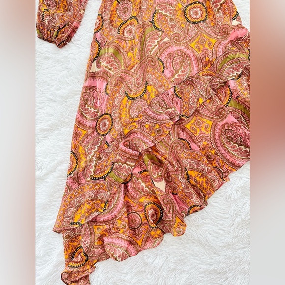 BCBGeneration NWT Pink Paisley One-shoulder Midi Dress - Picture 5 of 13